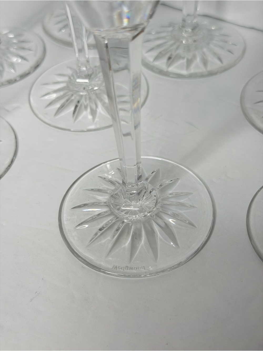 Wedgwood Calendore Lead Crystal glasses Champagne Stemware Flutes - set of 8 - Picture 5 of 14
